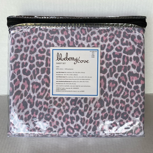 Blueberry Cove Leopard Sheet Set Sz Twin - Picture 1 of 6